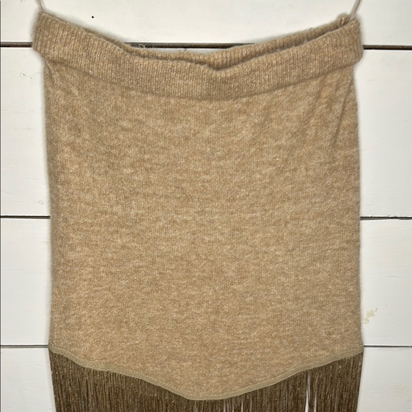 Cloud Ten Tan/Brown Knit Fringe Skirt - Picture 3 of 5